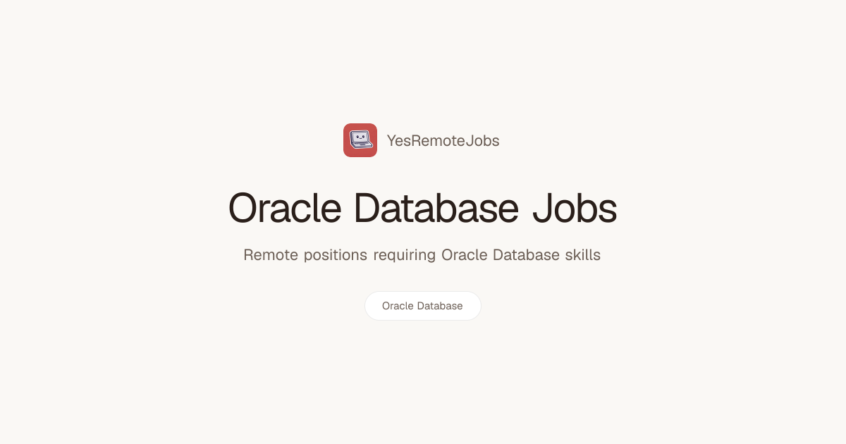 Remote Oracle Database Jobs - YesRemoteJobs